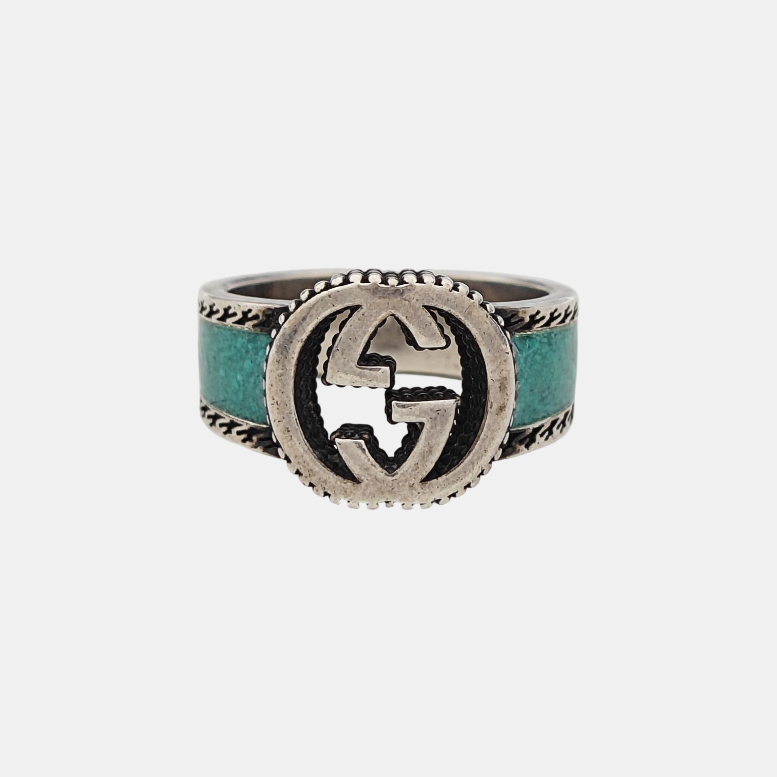 Interlocking G 925 Sterling Silver Ring HK 18