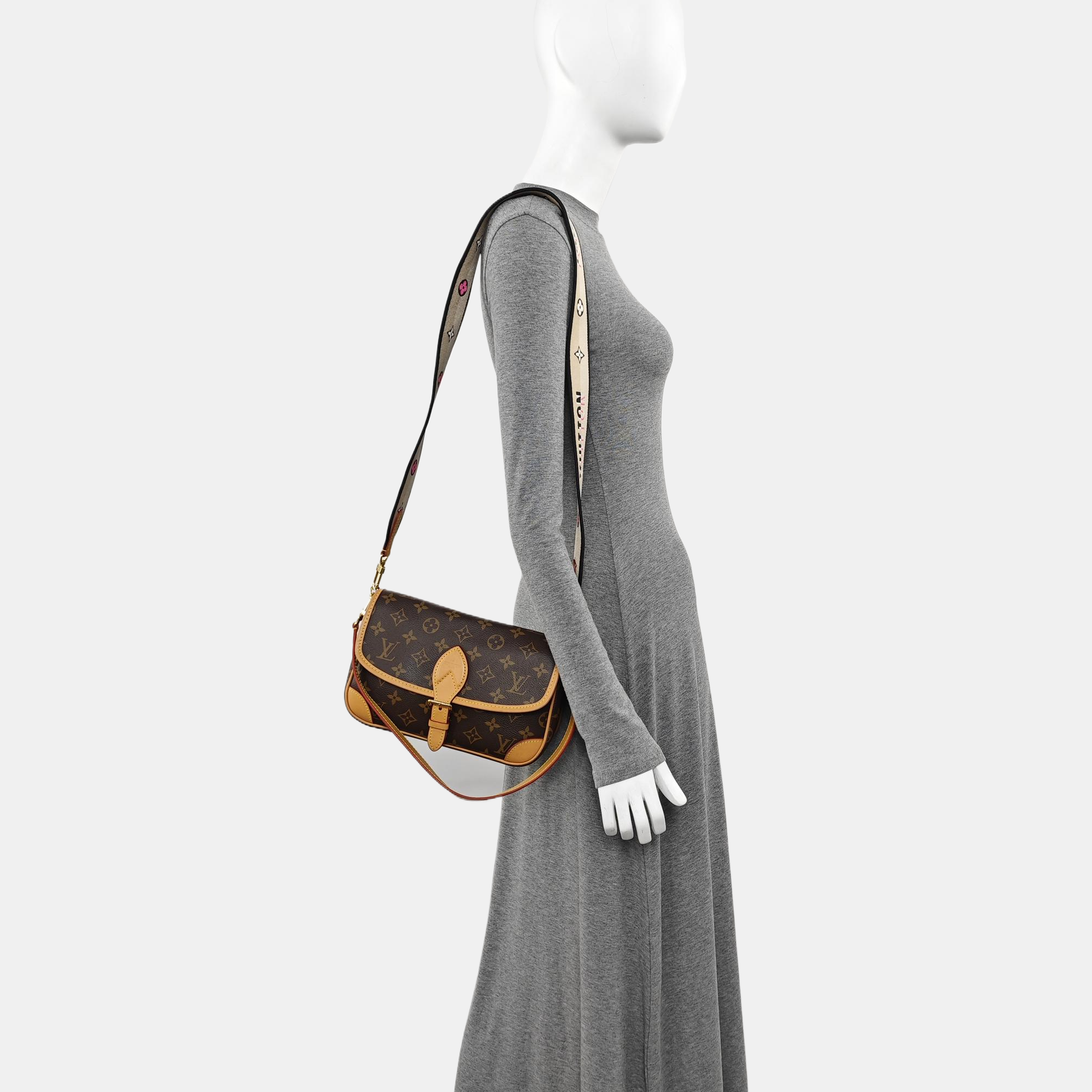 DIANE Monogram Coated Canvas Brown