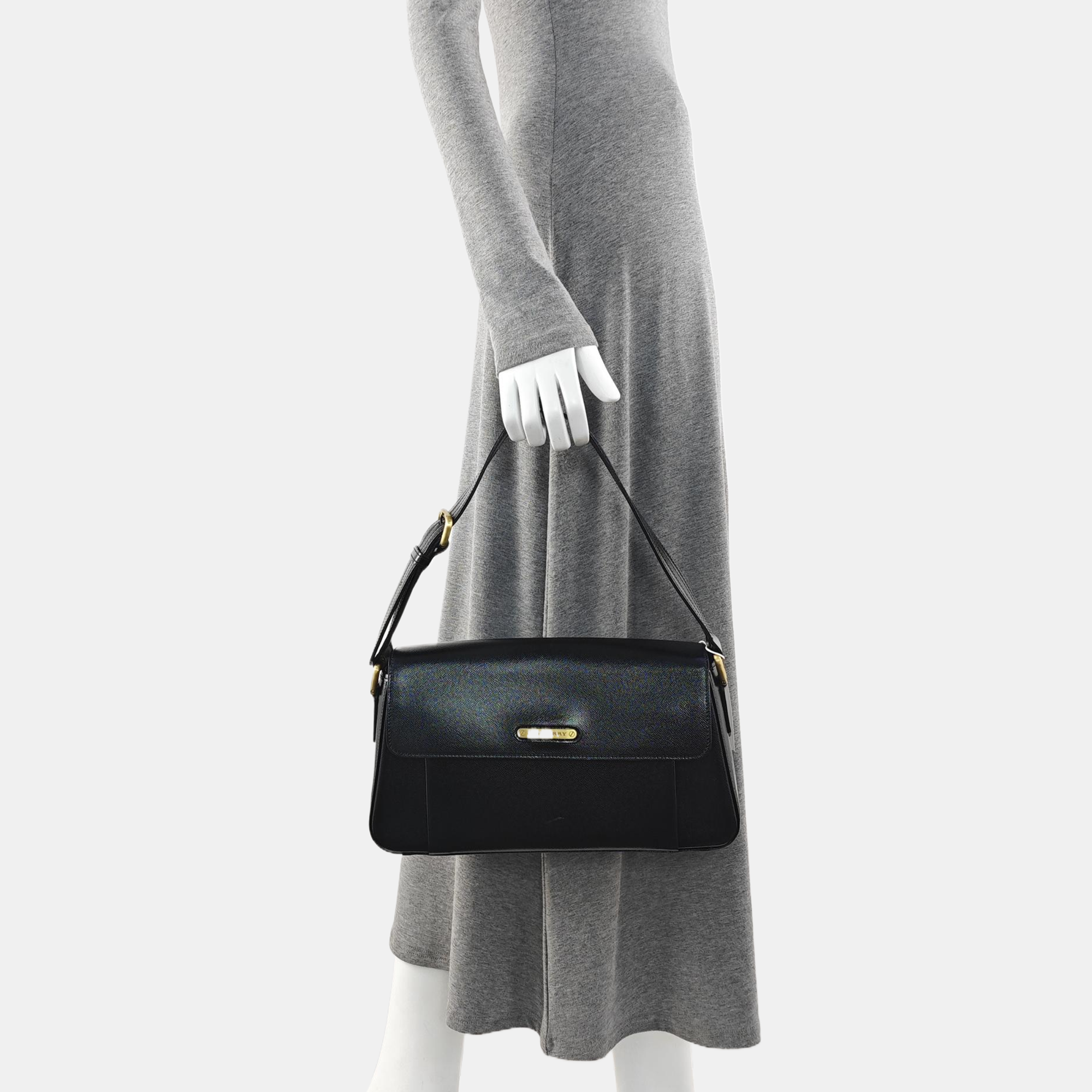 Calfskin Shoulder Bag Black