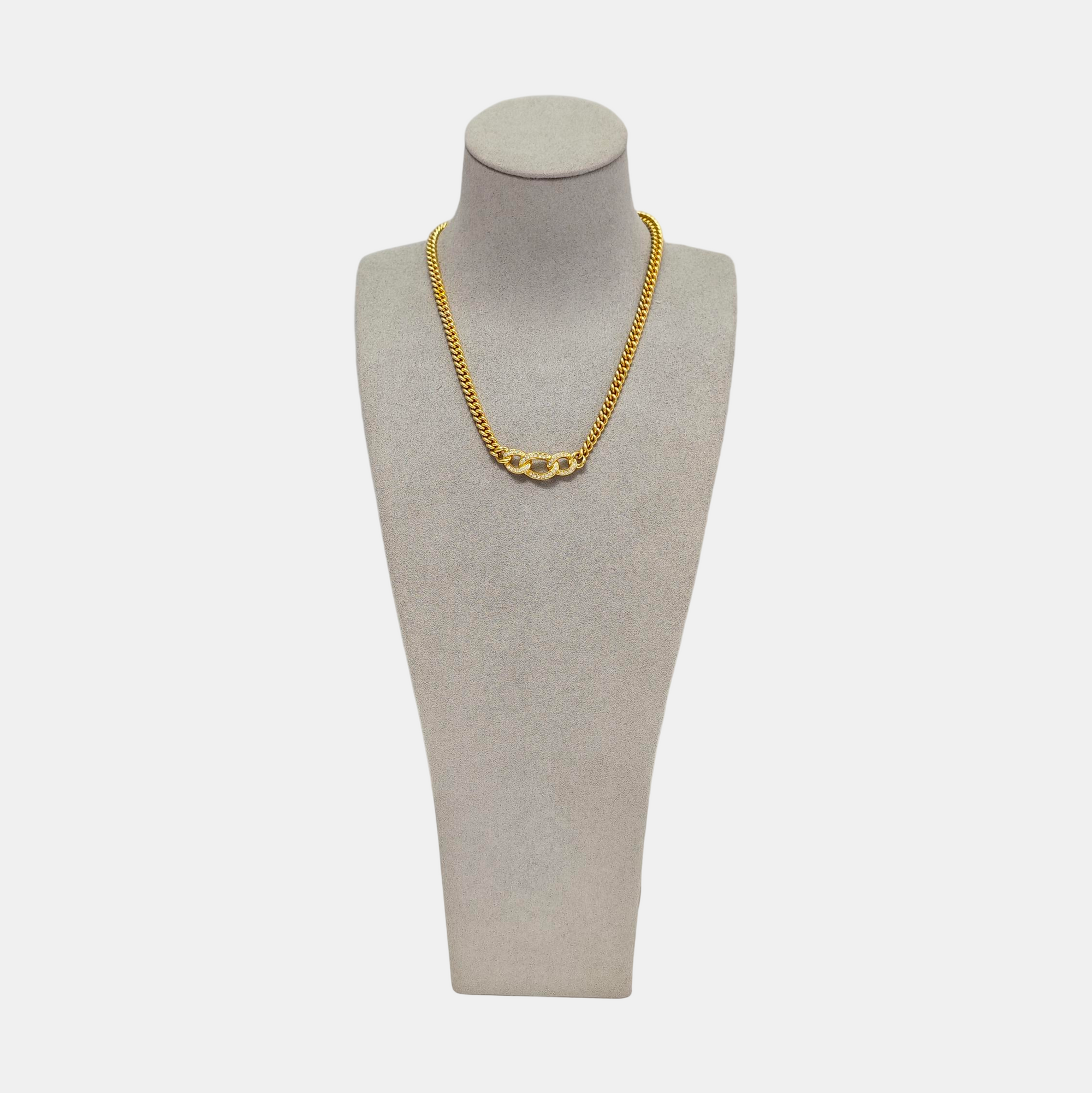 Twist Round Metal Gold Necklace