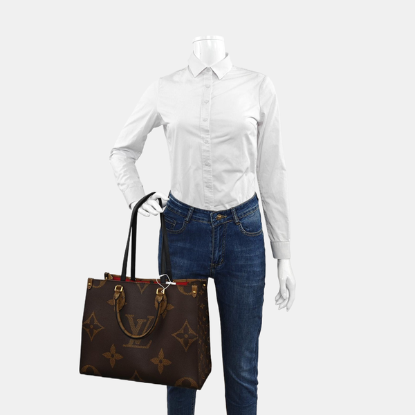 ONTHEGO MM Monogram Coated Canvas Brown