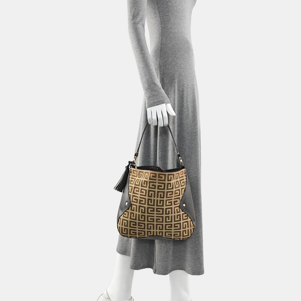 Fabric Shoulder Bag Brown