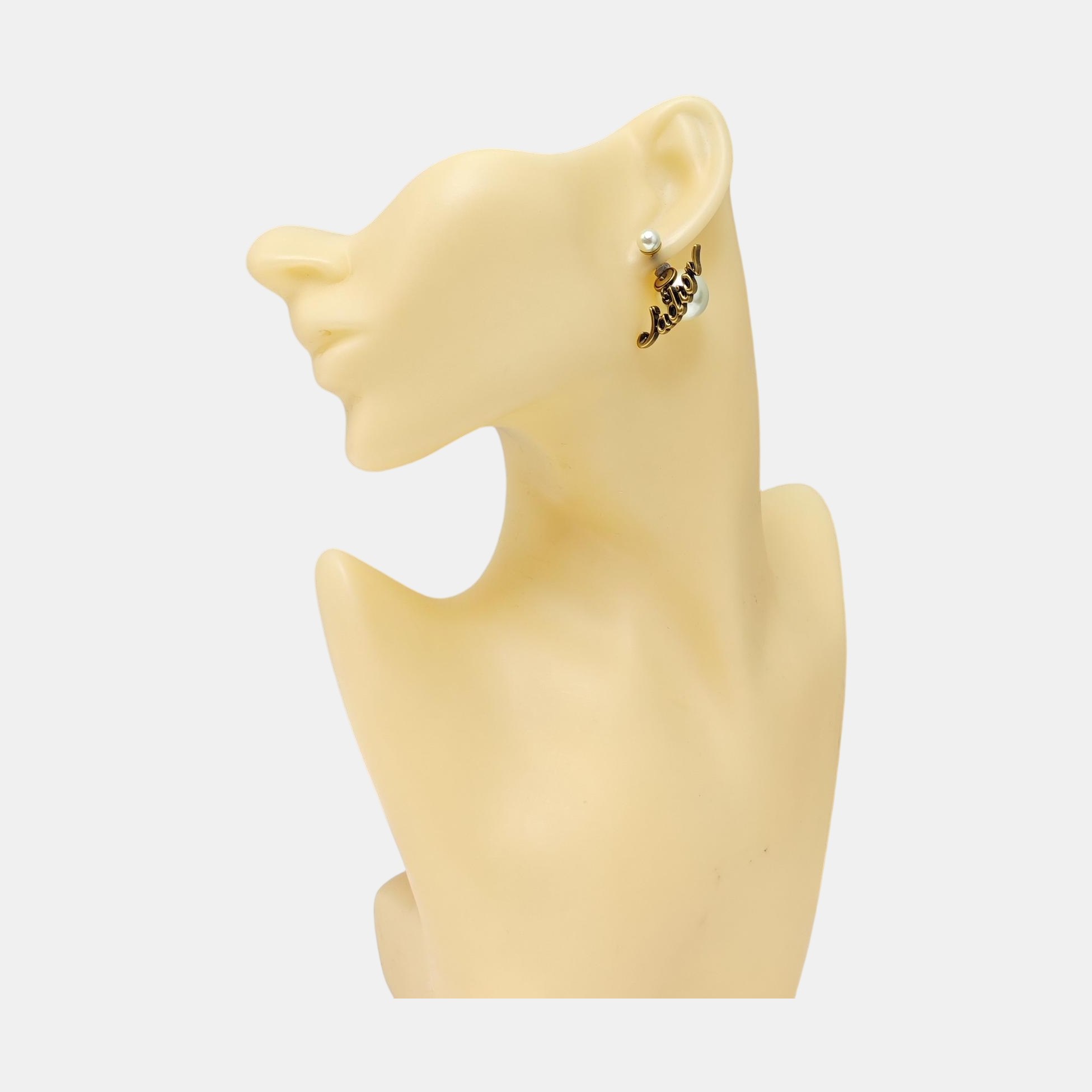 Dior Tribales Metal White Stud Earrings