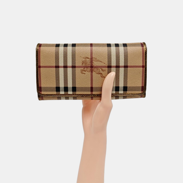Coated Canvas Wallet Beige