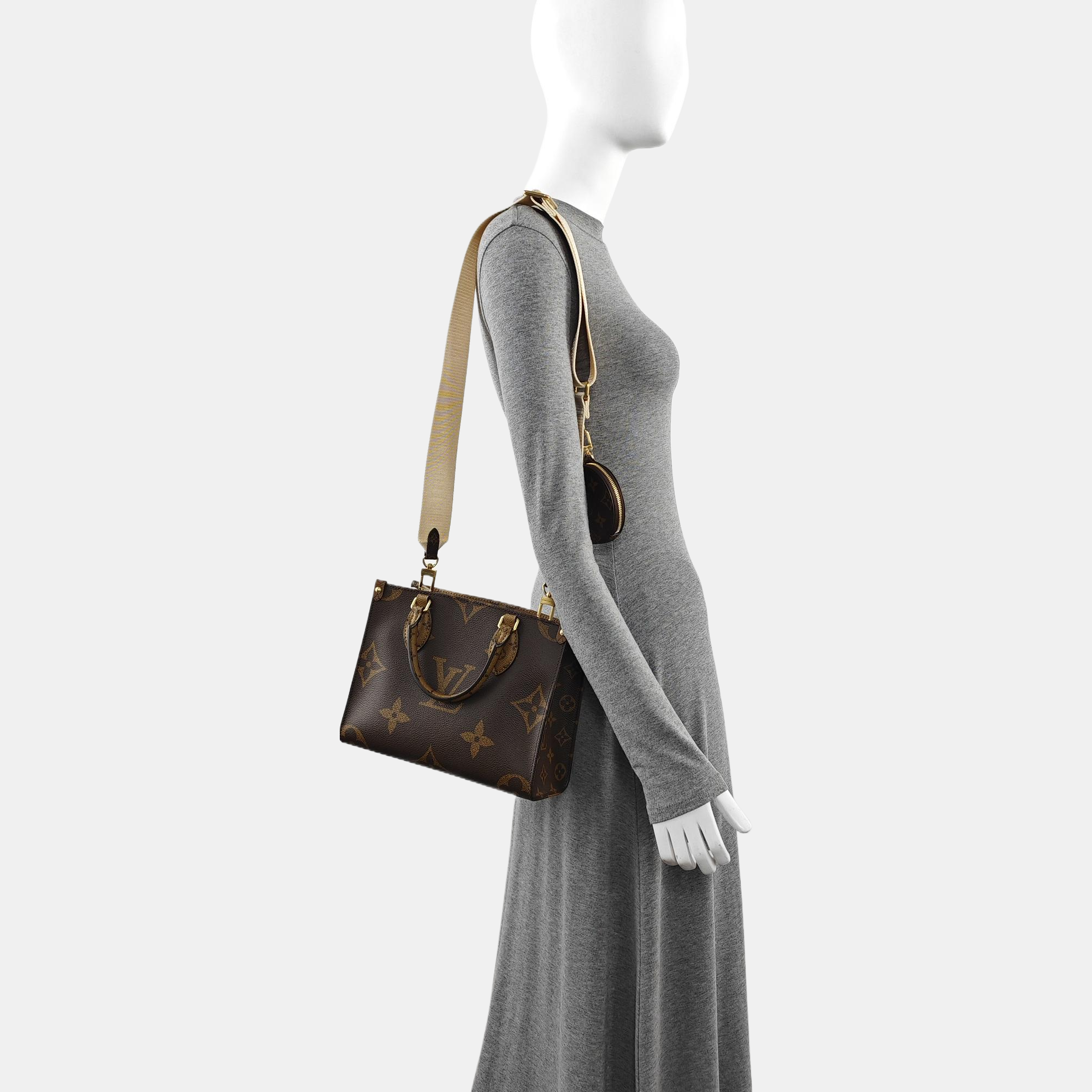 ONTHEGO PM Monogram Coated Canvas Brown