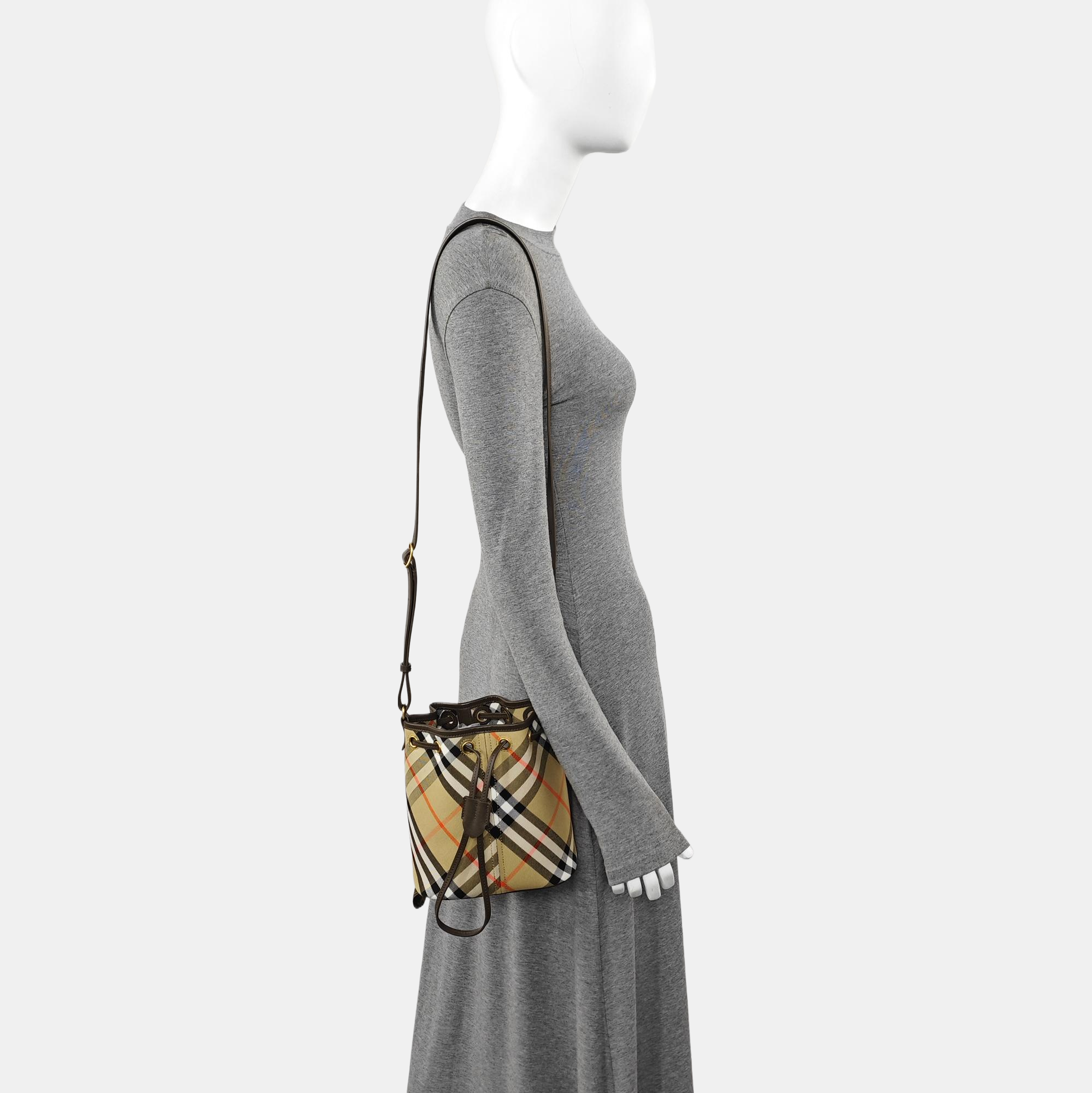 Canvas Bucket Bag Mini Beige