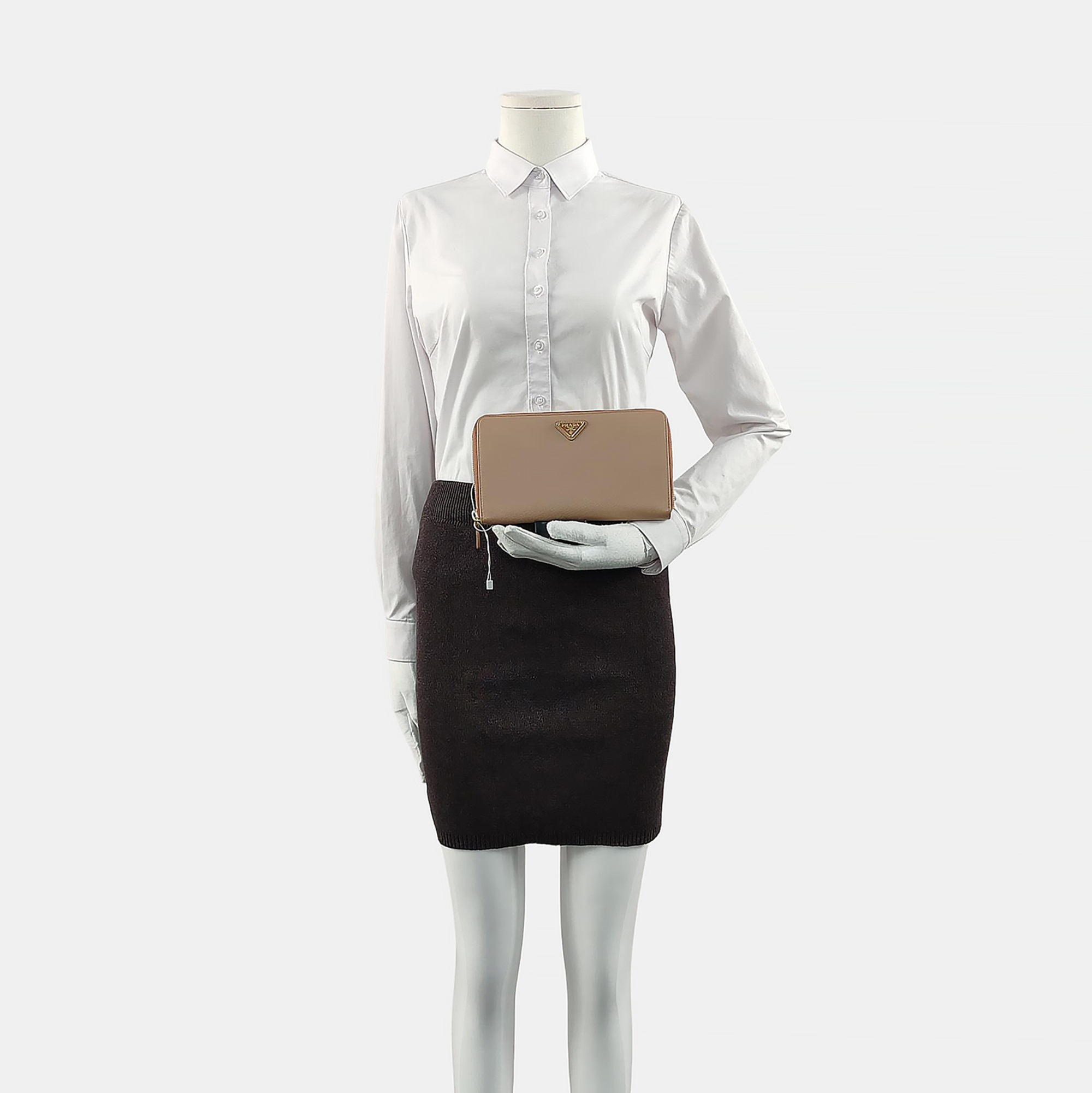 Saffiano Calfskin Wallet Beige