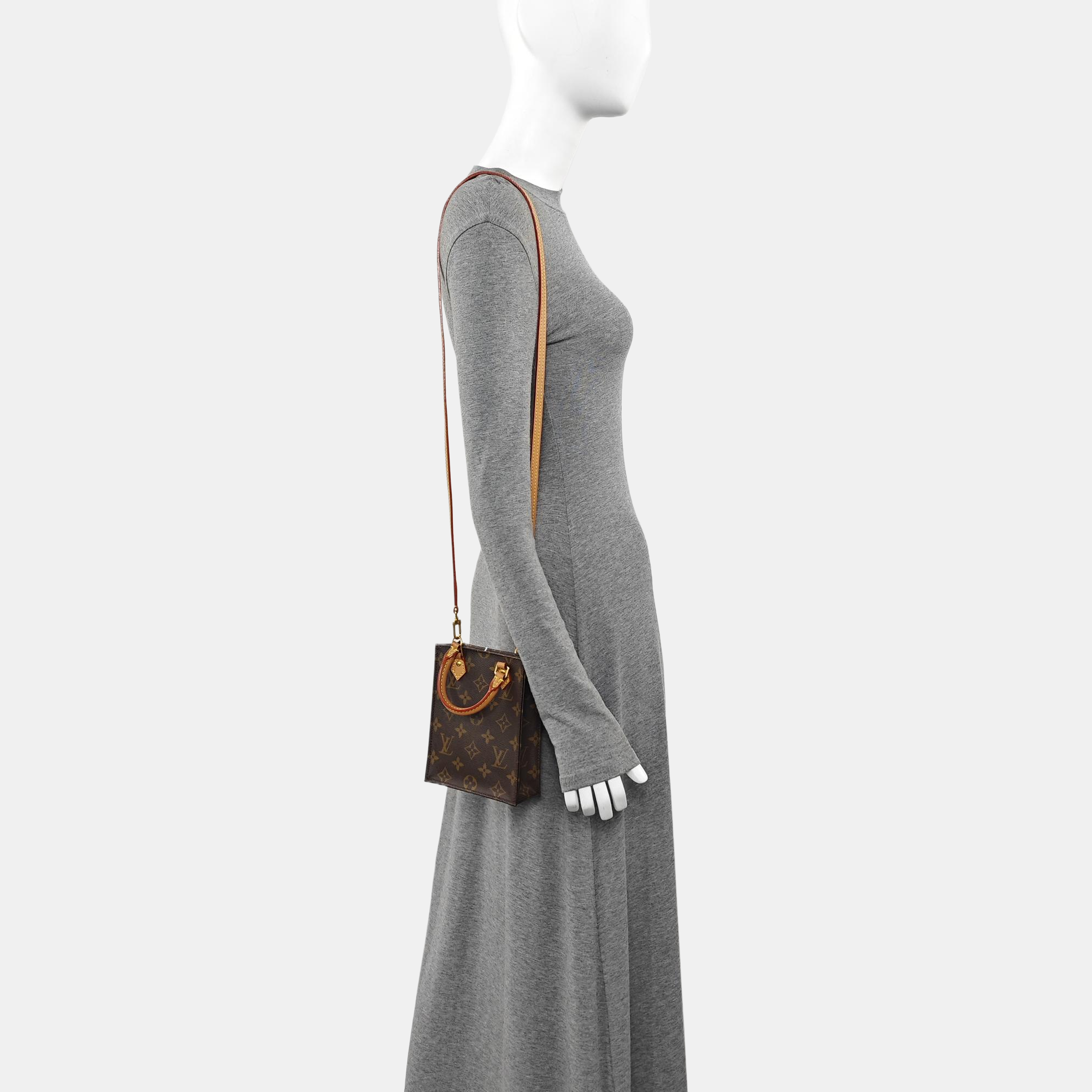 SAC PLAT Mini Monogram Coated Canvas Brown