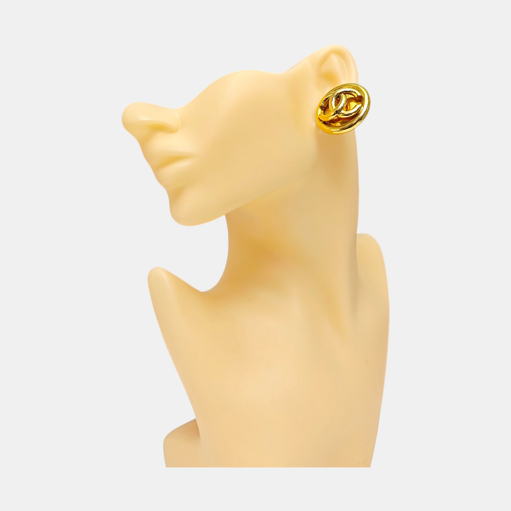Metal Gold Clip On Earrings