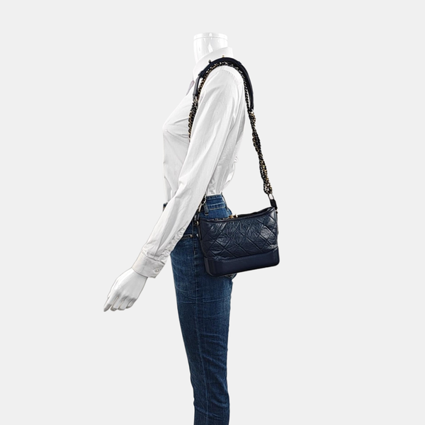 GABRIELLE Small Quilted Calfskin Blue