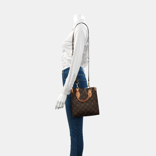 SAC PLAT BB Monogram Coated Canvas Brown