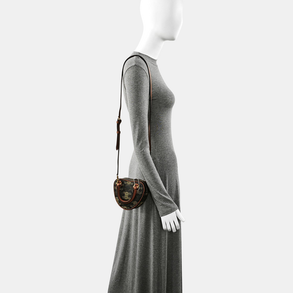 Coated Canvas Shoulder Bag Black