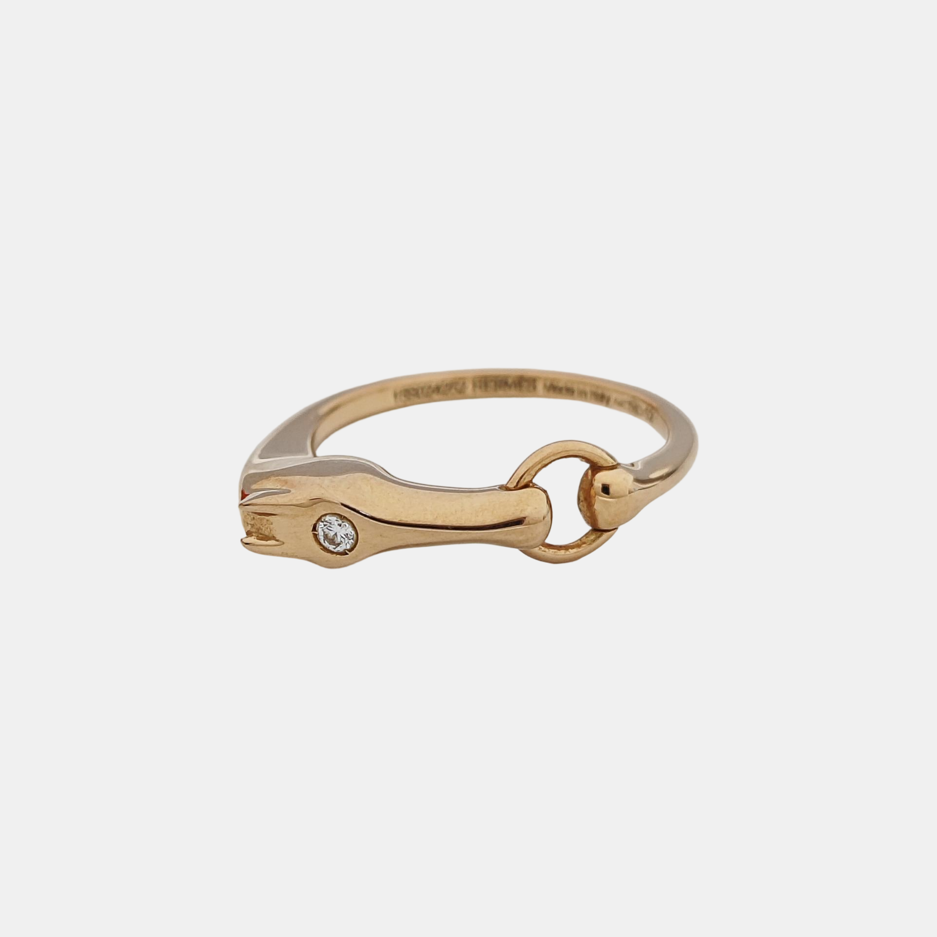 Galop Hermes 18k Rose Gold Ring EU 52