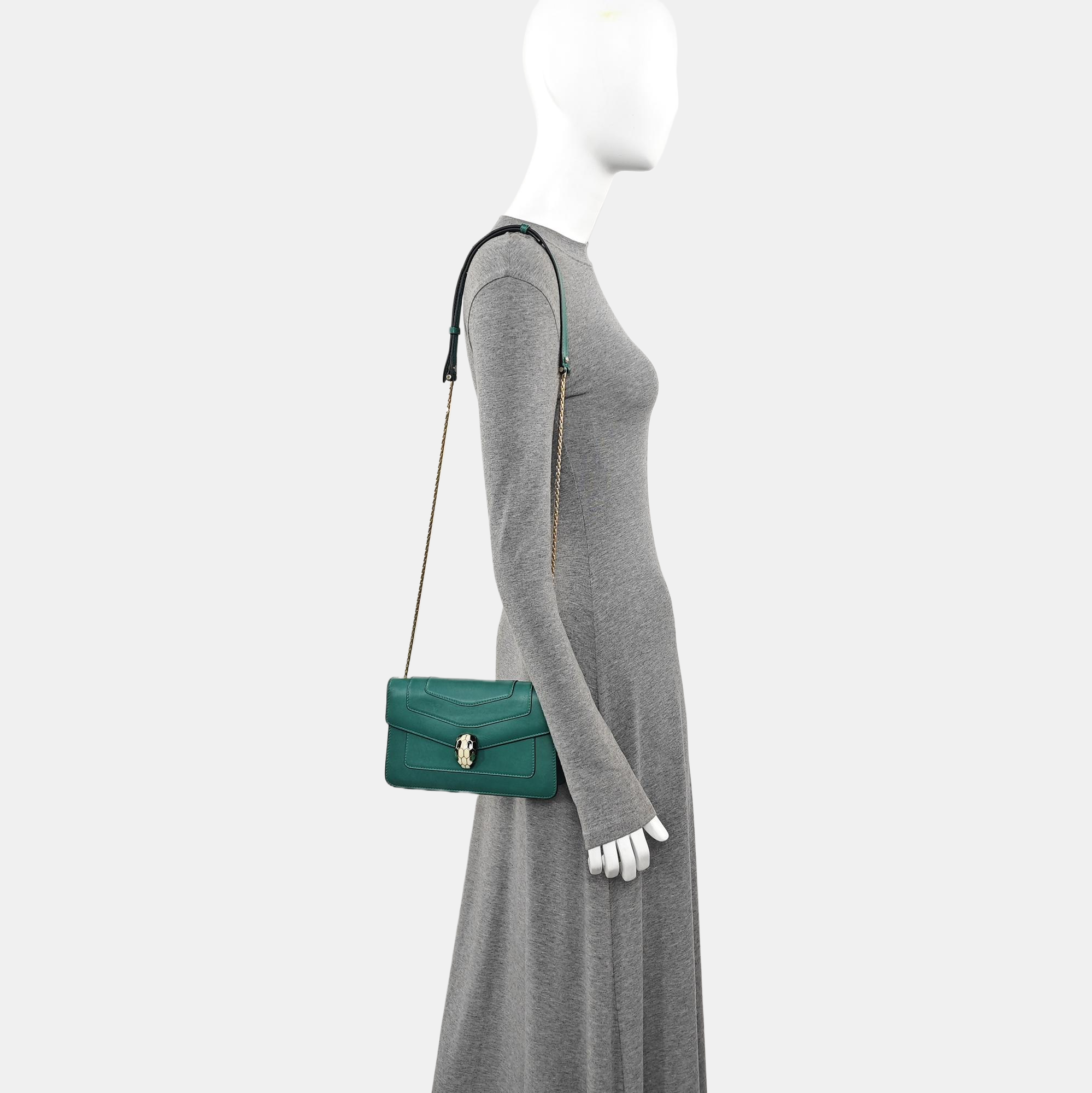 SERPENTI FOREVER Small Calfskin Green