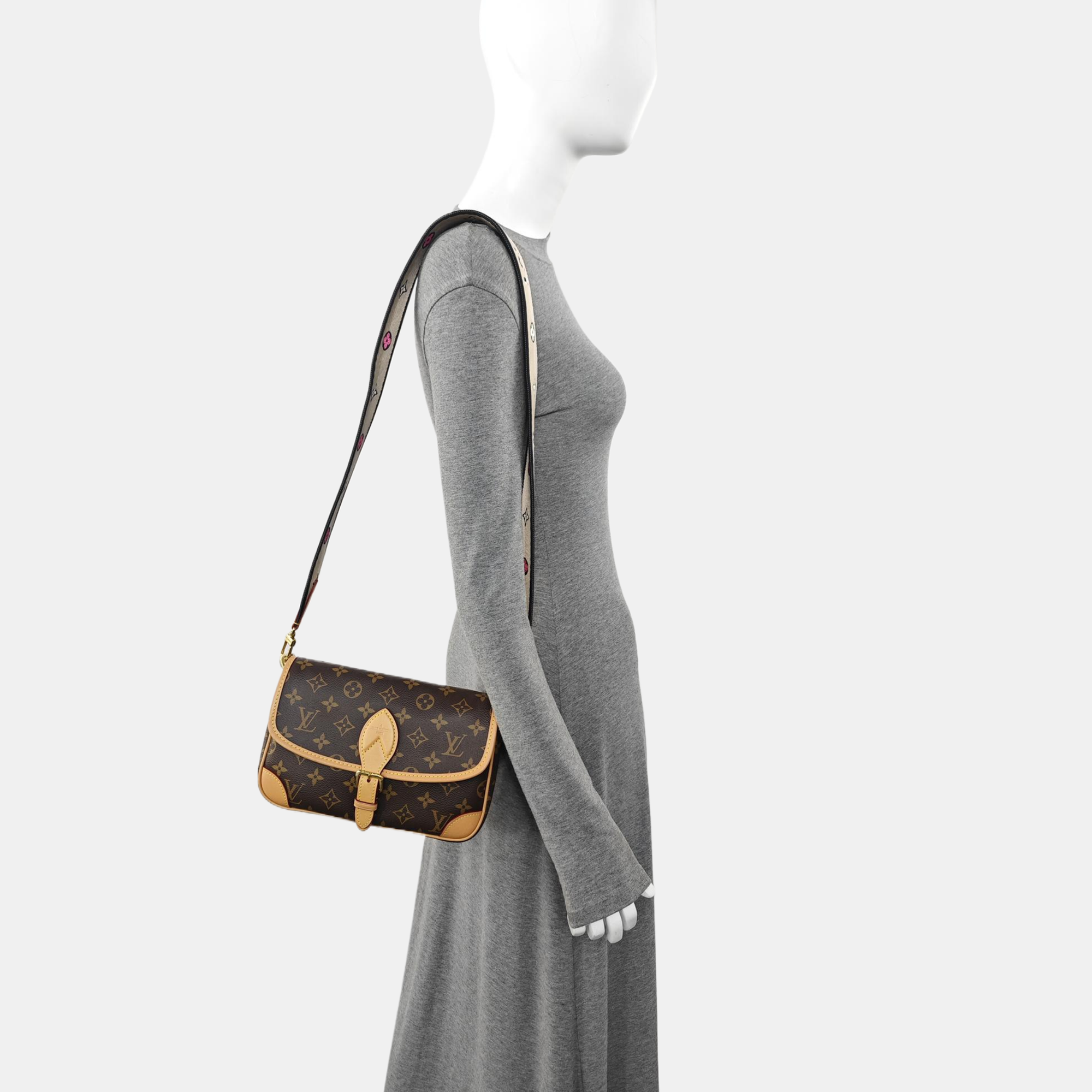 DIANE Monogram Coated Canvas Brown