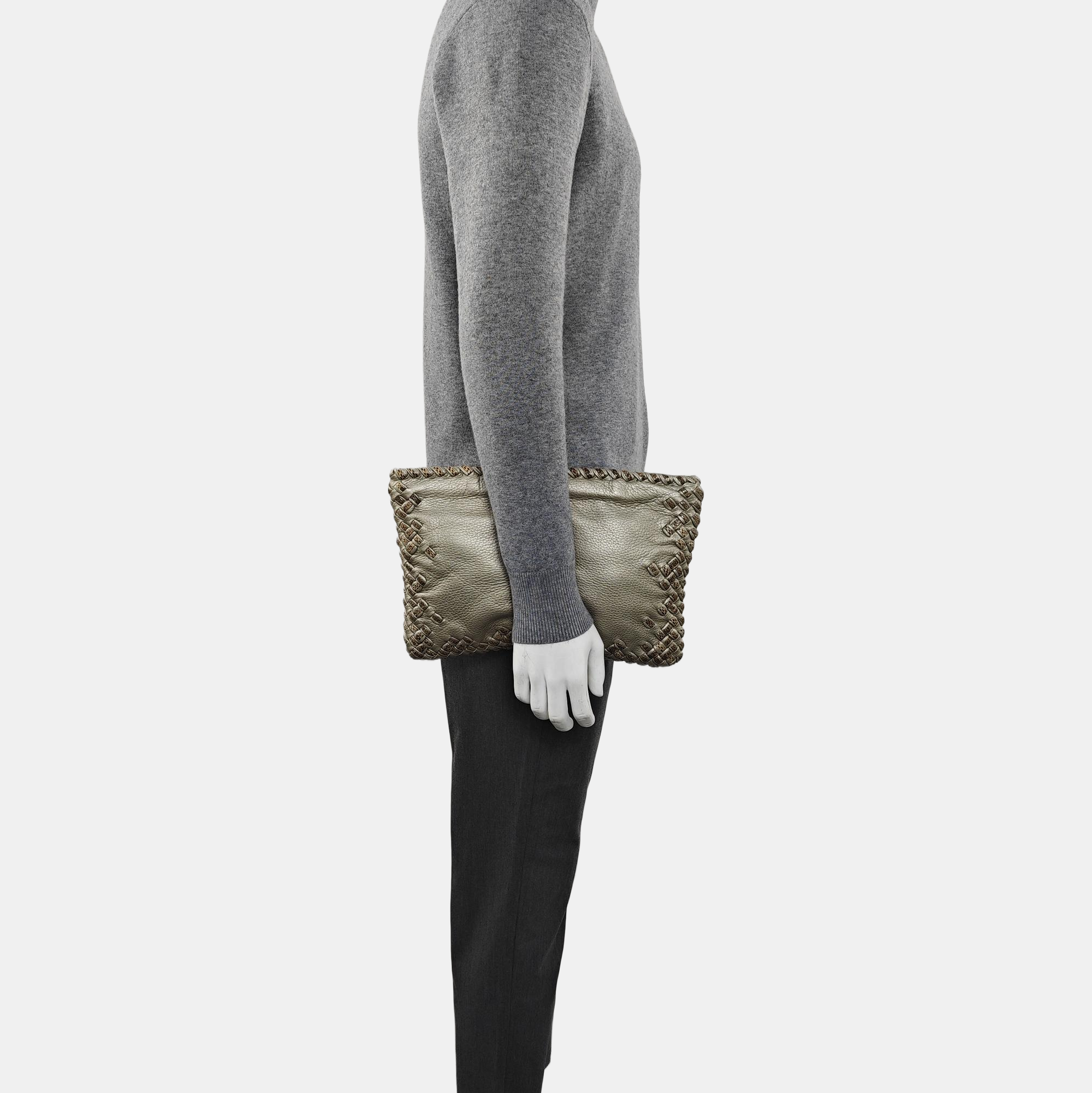 Calfskin Clutch Silver