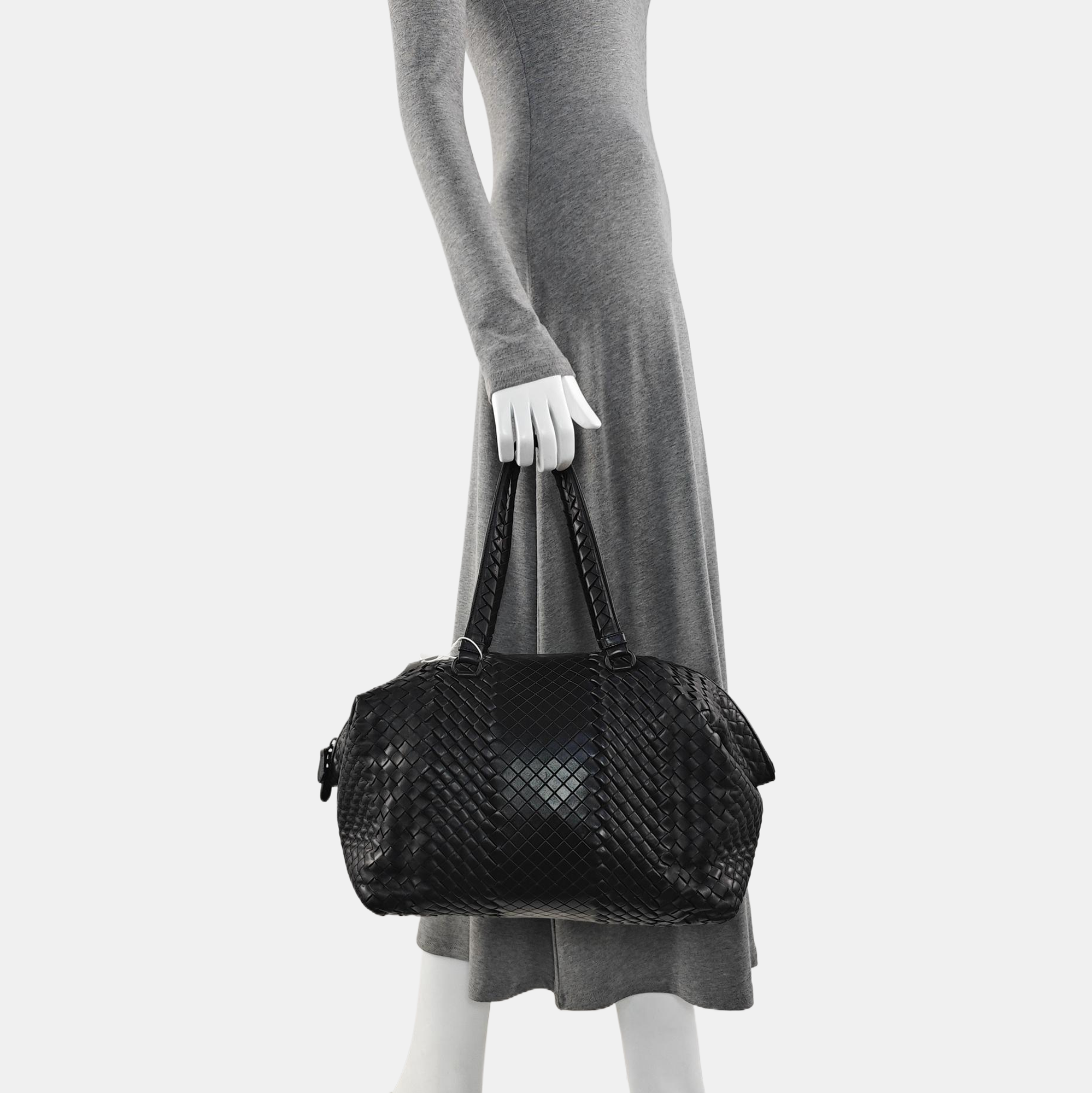 Calfskin Top Handle Bag Black