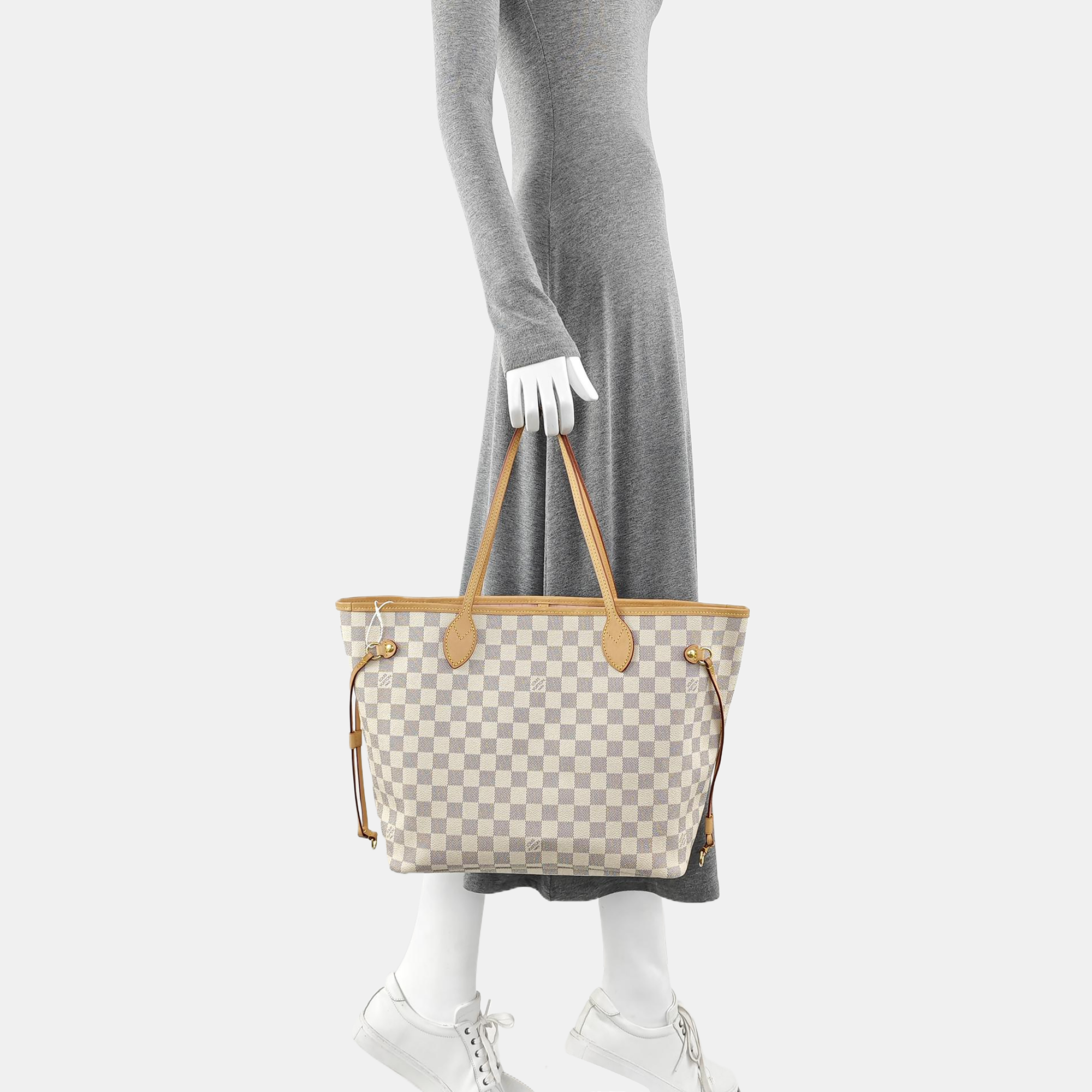 NEVERFULL MM Damier Azur Coated Canvas White