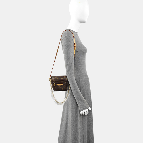 BUMBAG Mini Monogram Coated Canvas Brown