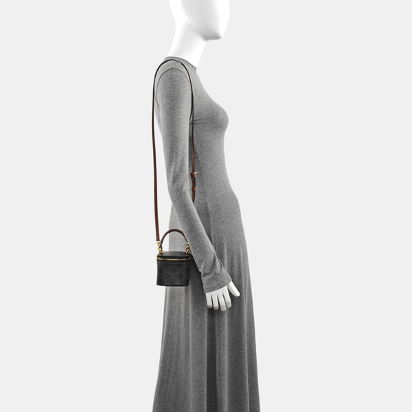 Coated Canvas Shoulder Bag Black