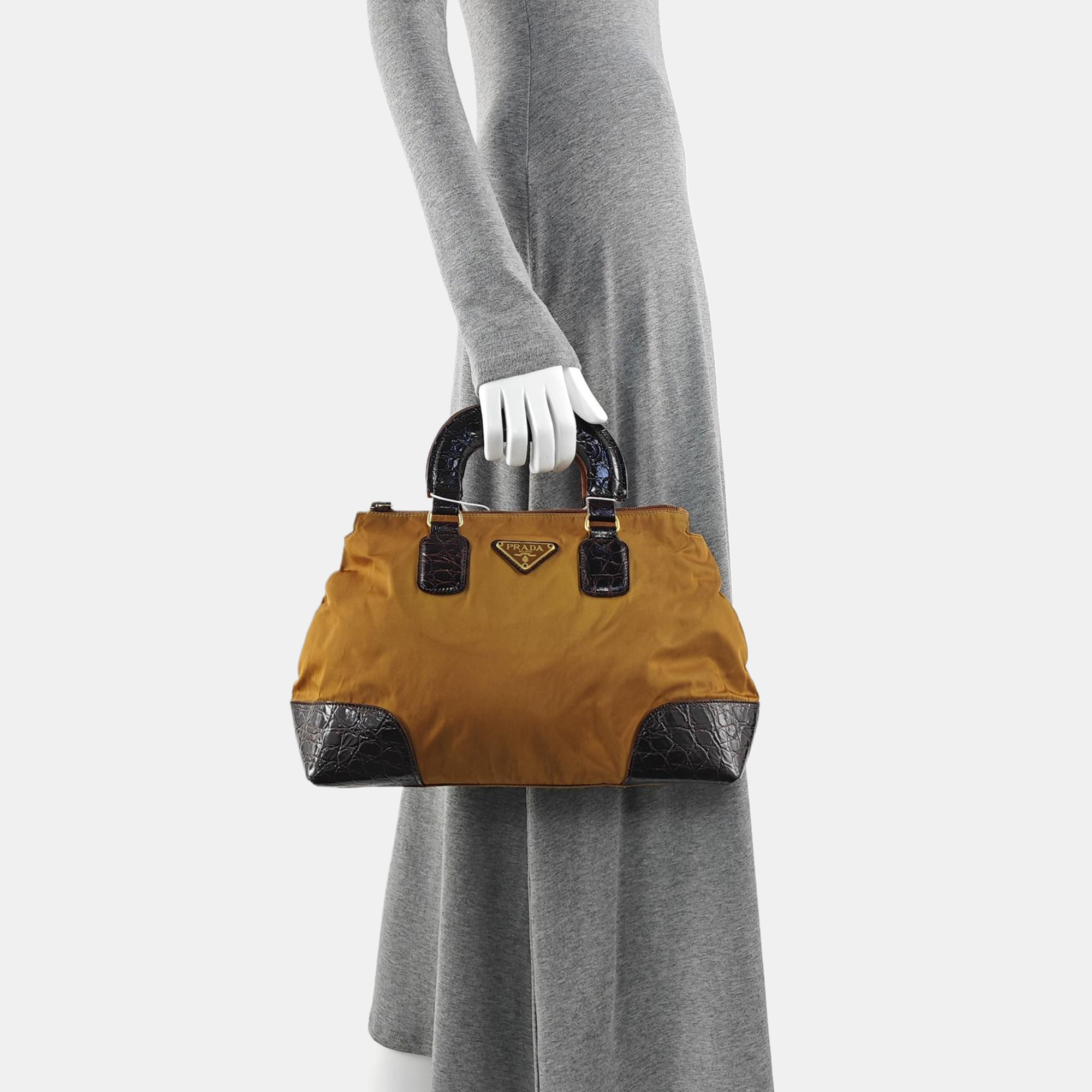 Nylon Tote Bag Brown