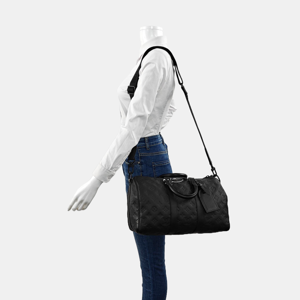 KEEPALL 35 Monogram Calfskin Black