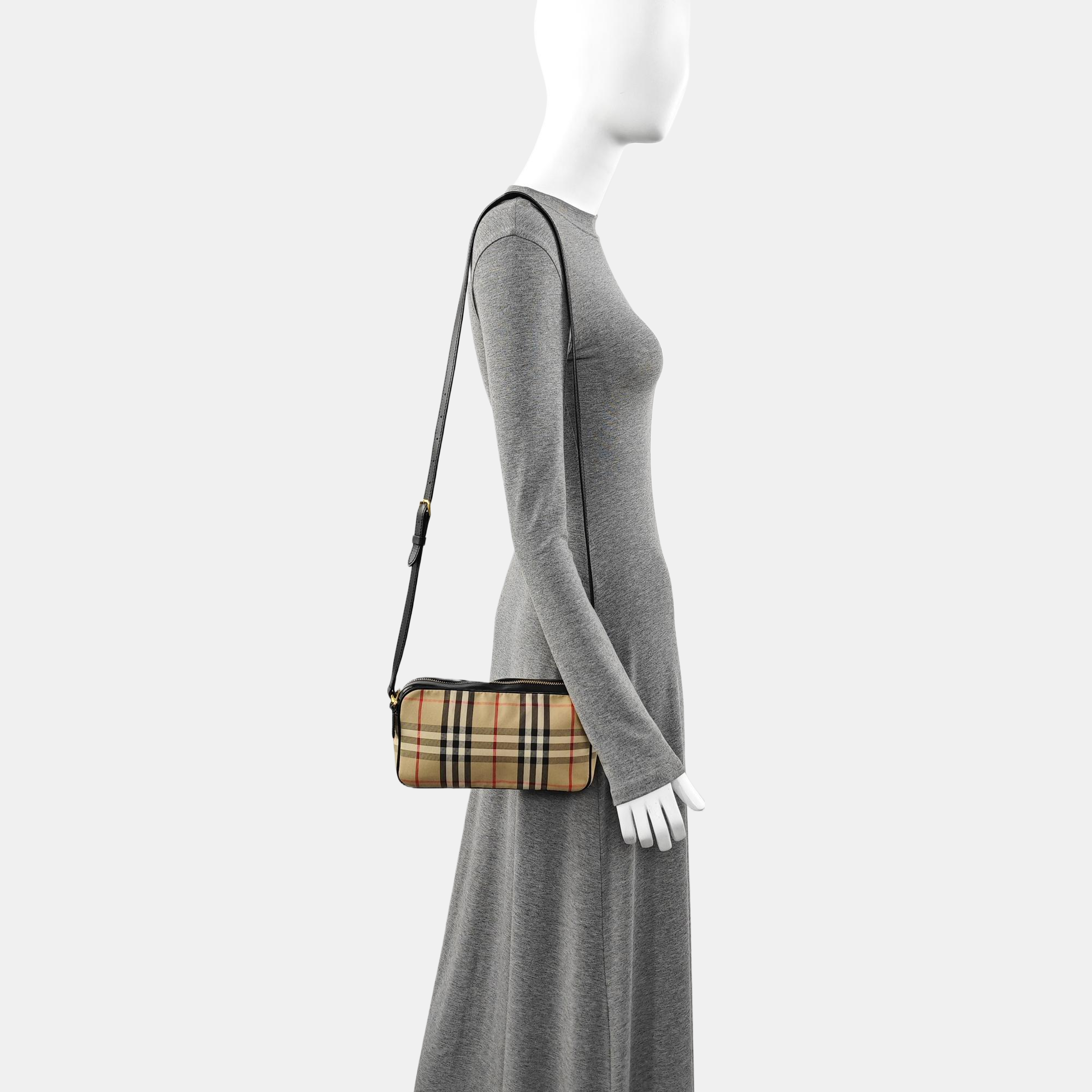 Canvas Crossbody Bag Small Brown