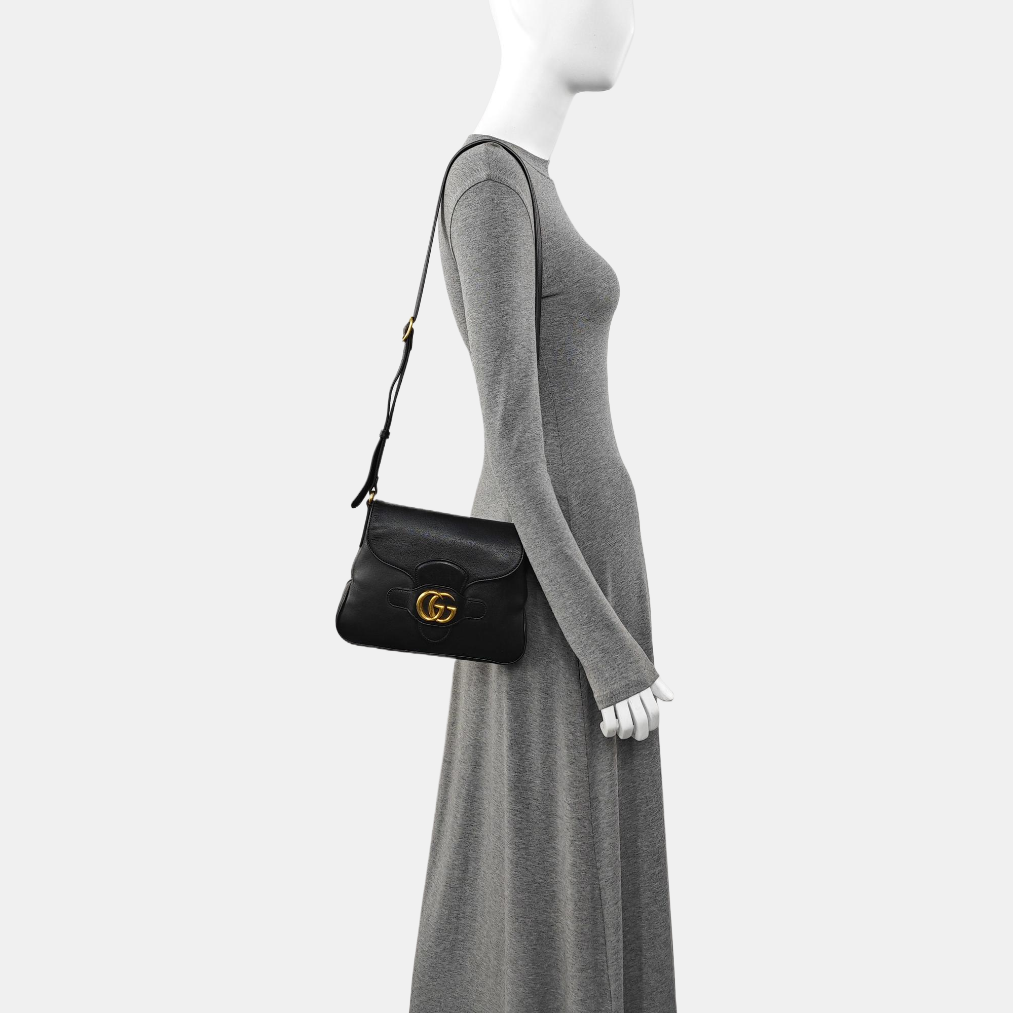 Calfskin Shoulder Bag Small Black