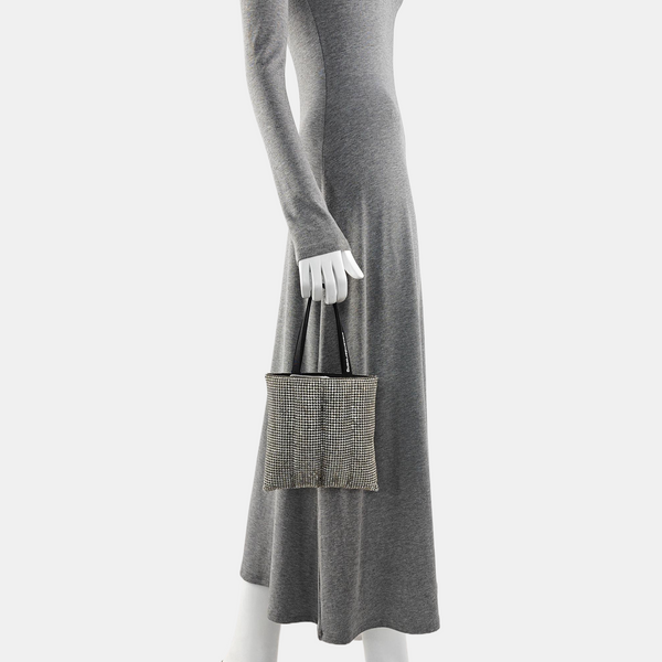 Lab-Grown Diamond Top Handle Bag Black