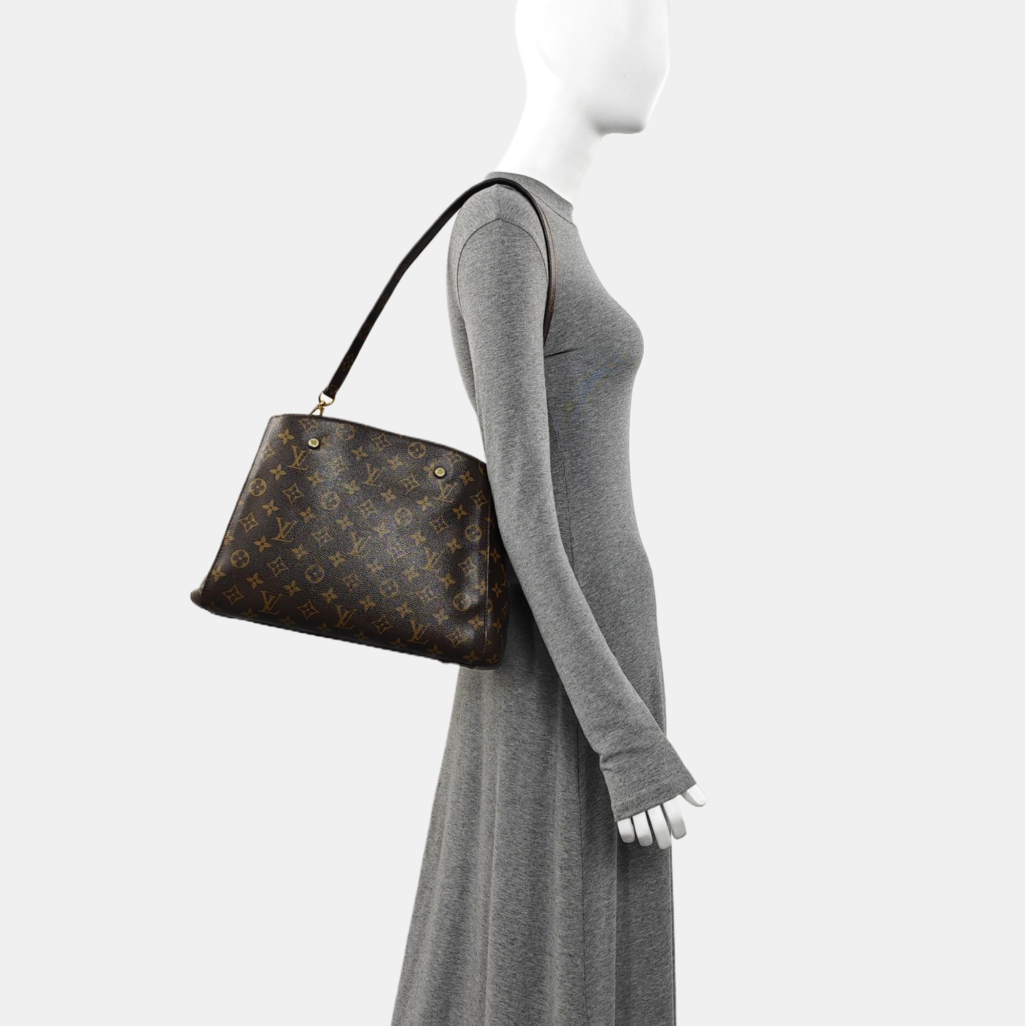MONTAIGNE GM Monogram Coated Canvas Brown