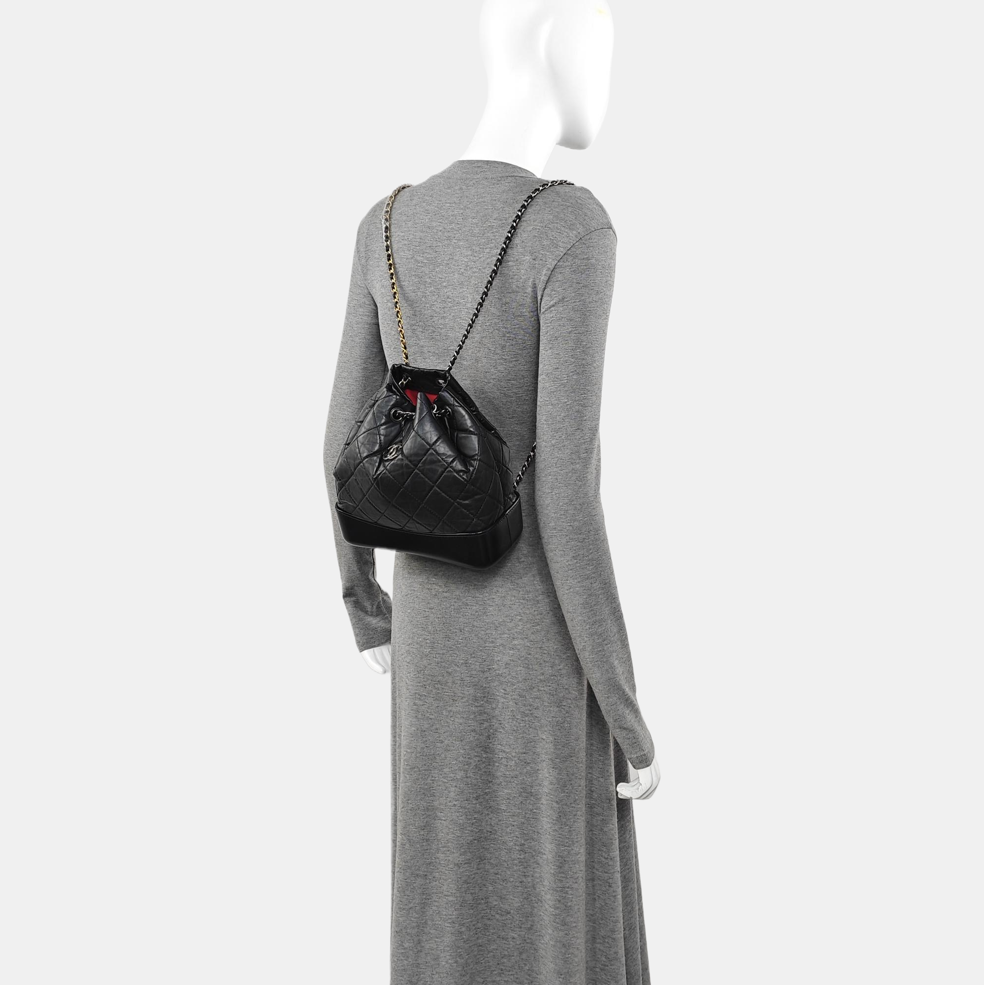 GABRIELLE Small Quilted Calfskin Black