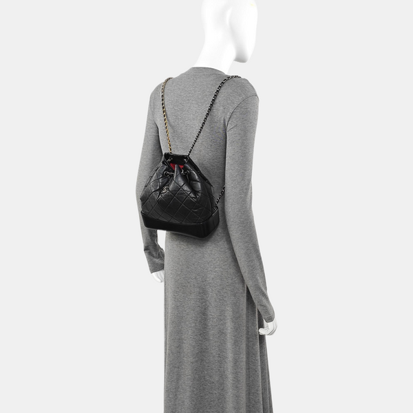 GABRIELLE Small Quilted Calfskin Black