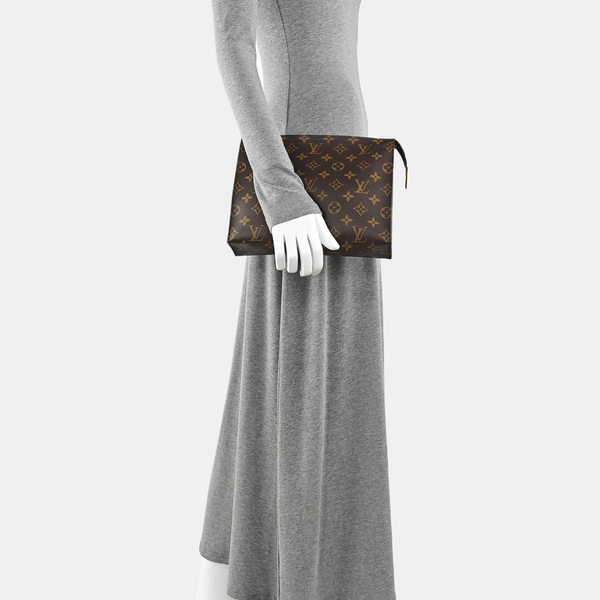 TOILET POCKET 26 Monogram Coated Canvas Brown