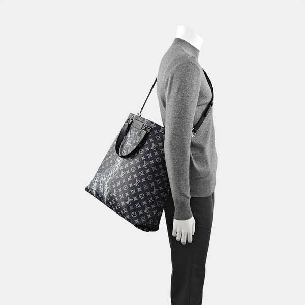Monogram Coated Canvas Tote Bag Blue
