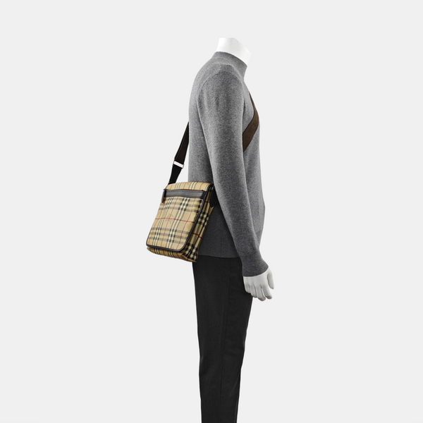 Coated Canvas Shoulder Bag Beige