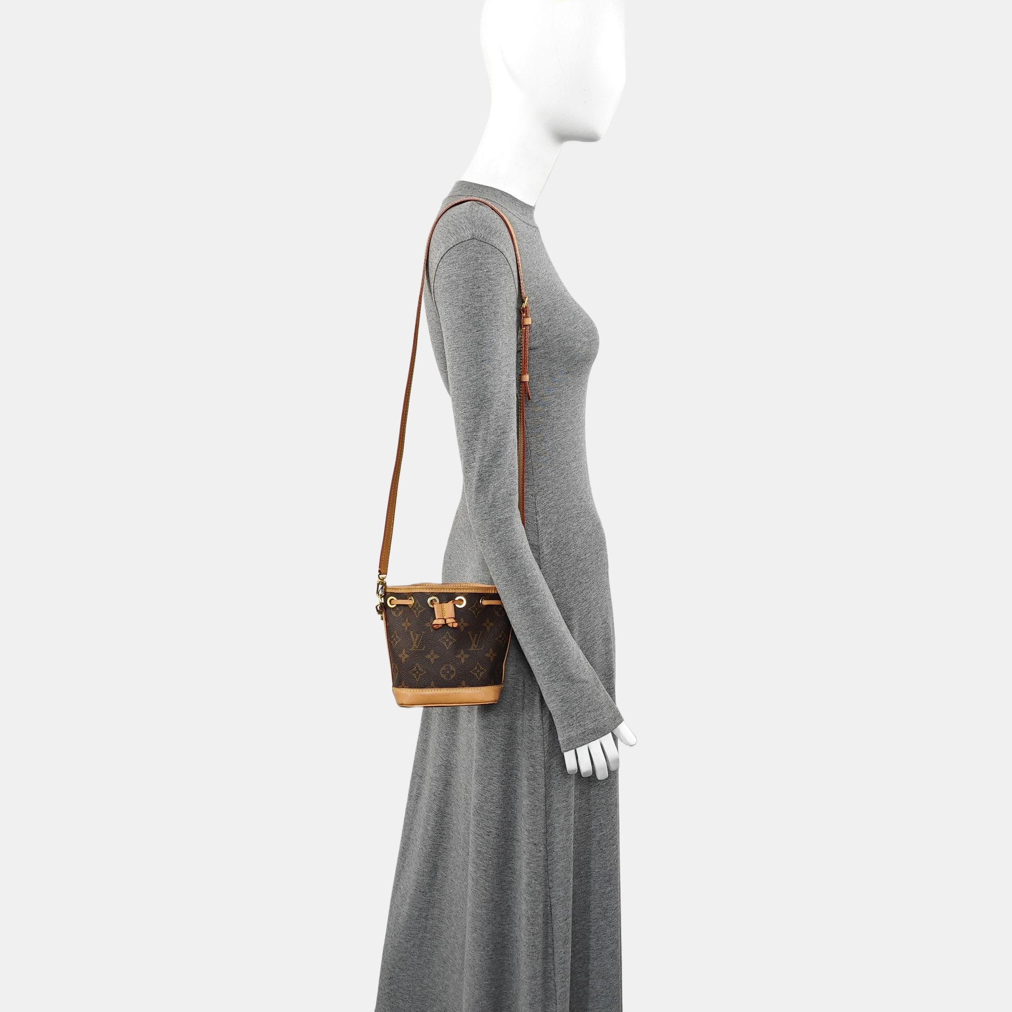 NOÉ Nano Monogram Coated Canvas Brown