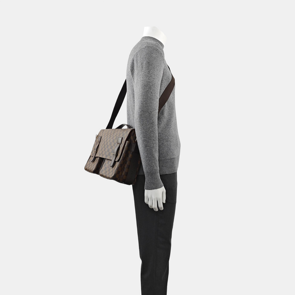 BROADWAY Damier Ebene Coated Canvas Brown