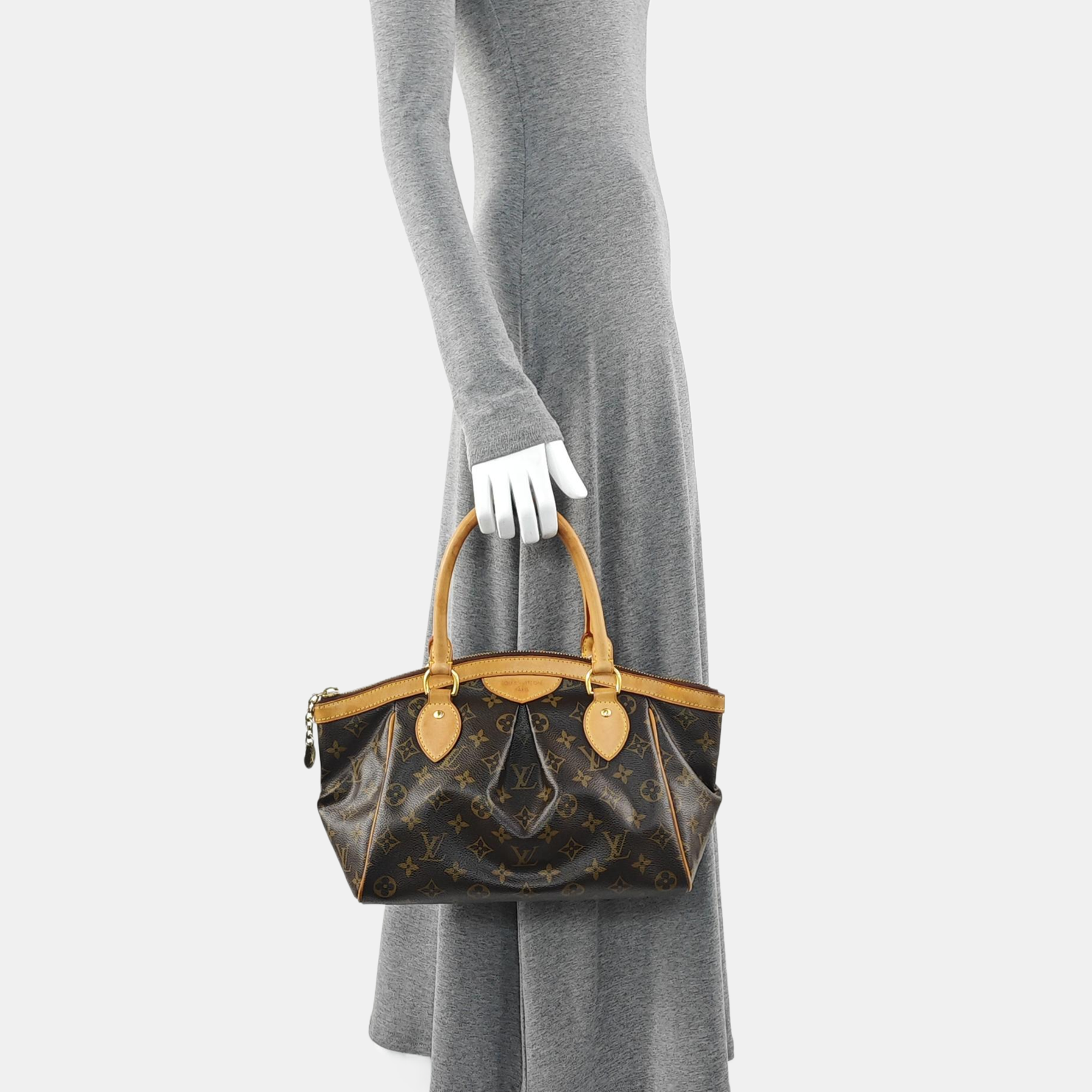 Monogram Coated Canvas Top Handle Bag Brown