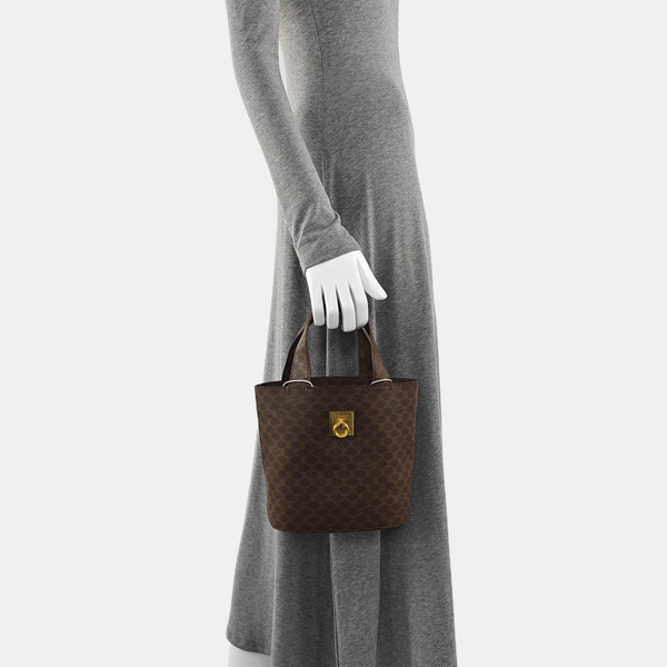 Coated Canvas Bucket Bag Brown