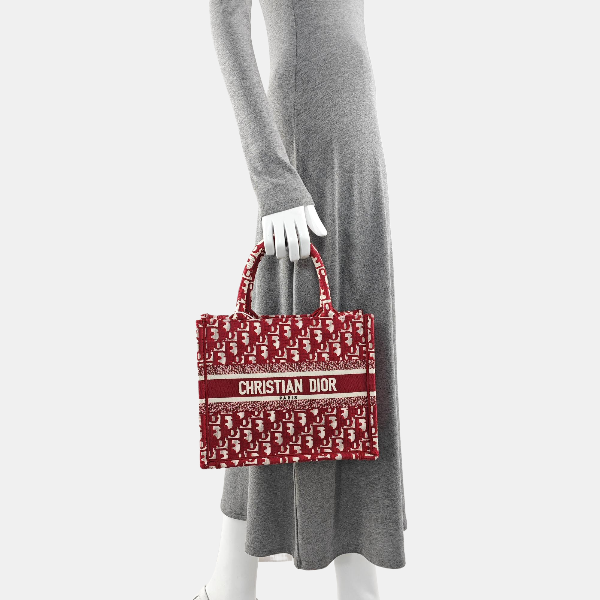 Book Tote Small Oblique Canvas Red