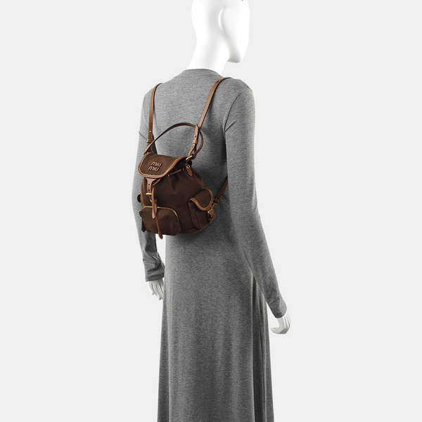 Fabric Backpack Brown