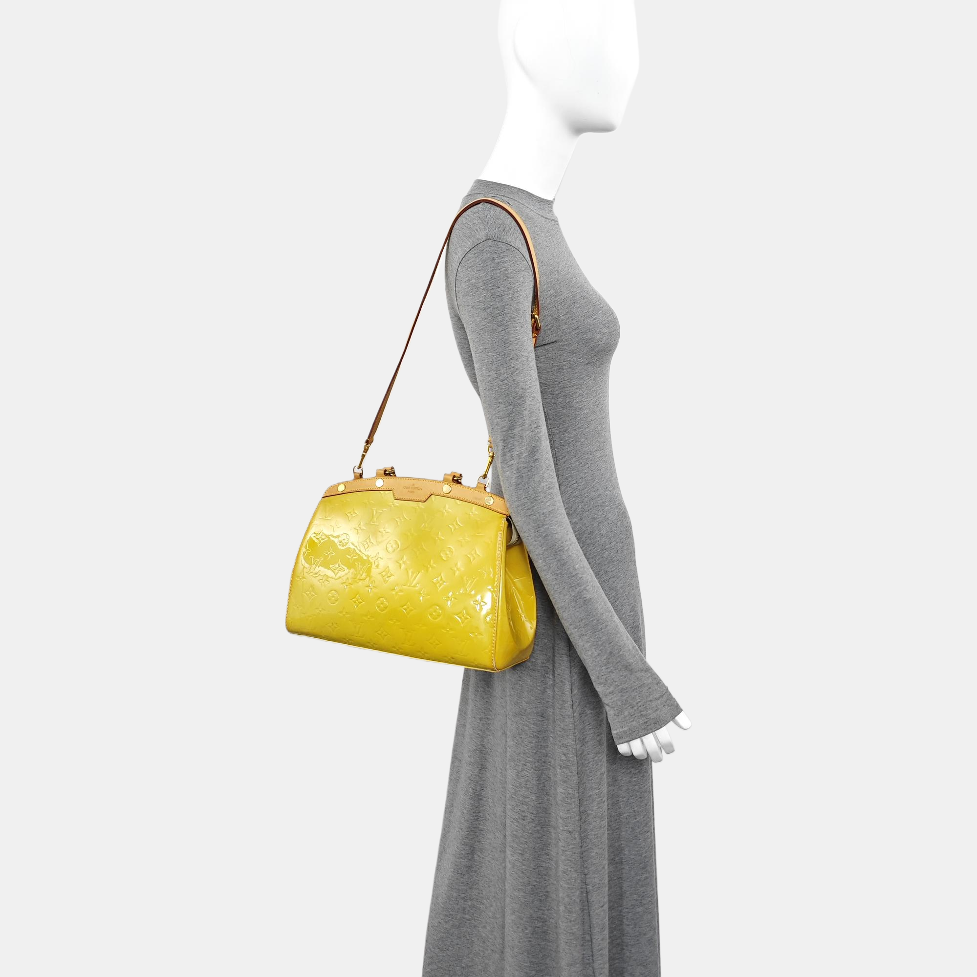 BREA MM Monogram Patent Leather Yellow