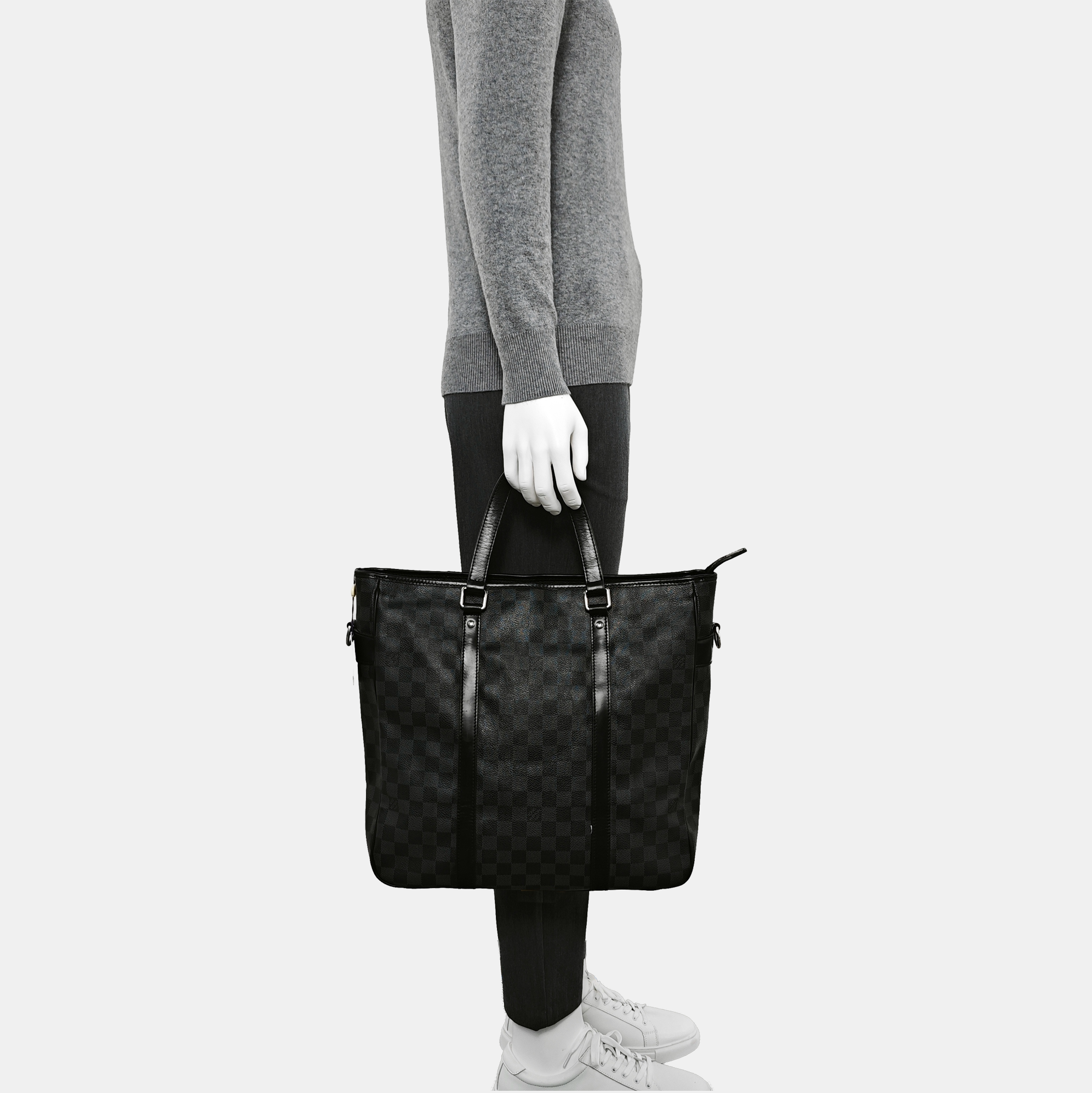 TADAO MM Damier Graphite Coated Canvas Gray