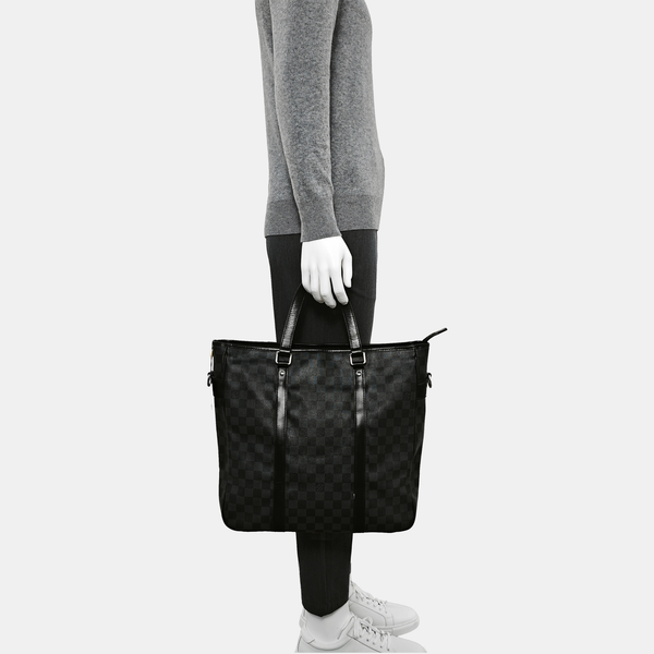 TADAO MM Damier Graphite Coated Canvas Gray