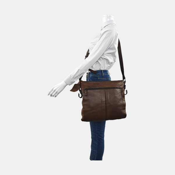 Calfskin Shoulder Bag Brown