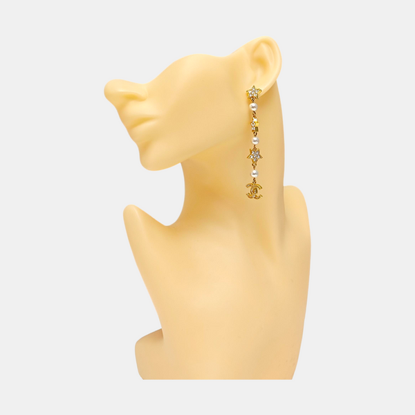 CC Logo Metal Gold Earrings