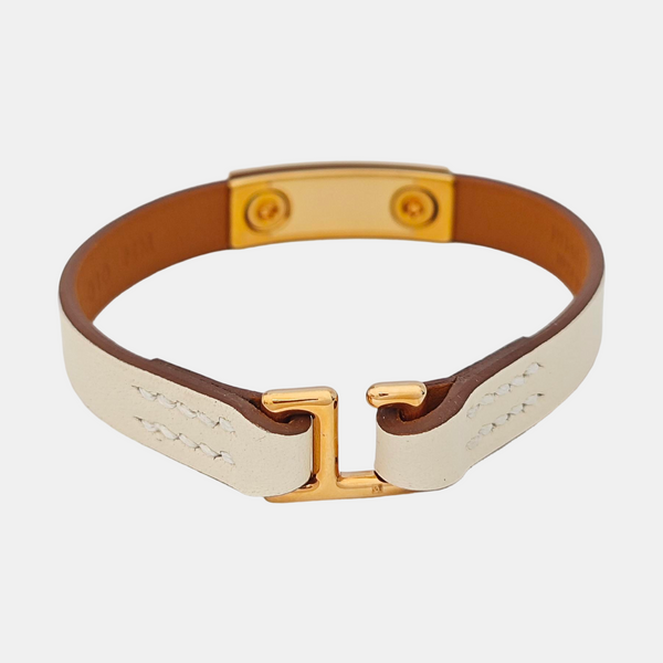 Rivale Leather White Bracelet