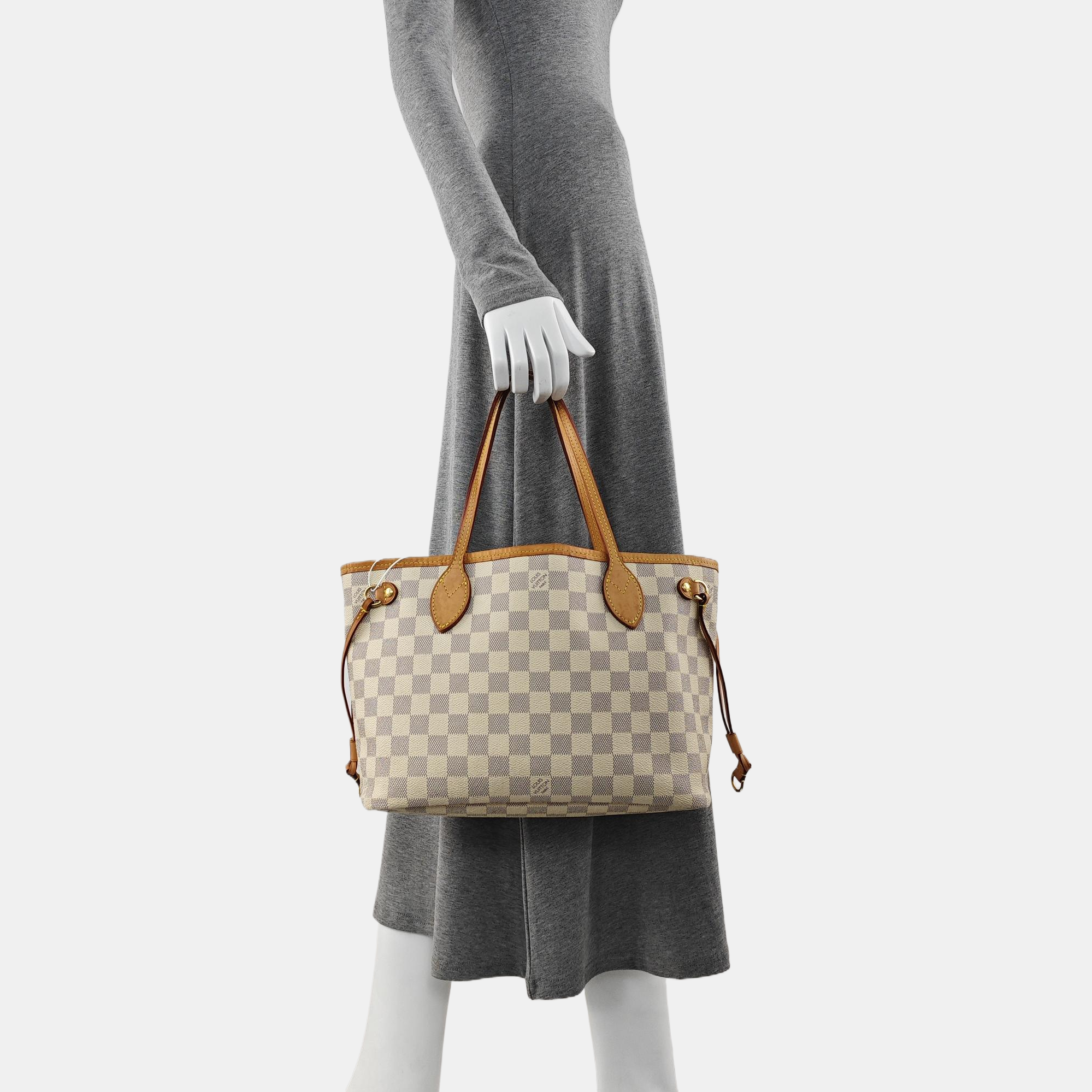 NEVERFULL PM Damier Azur Coated Canvas White