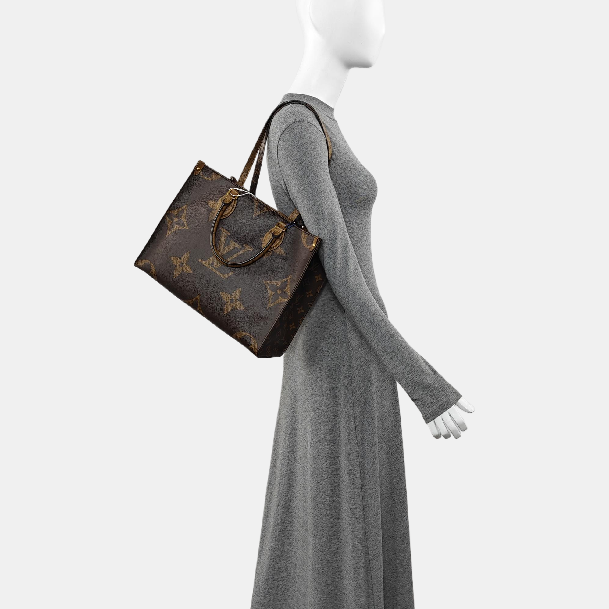 ONTHEGO MM Monogram Coated Canvas Brown