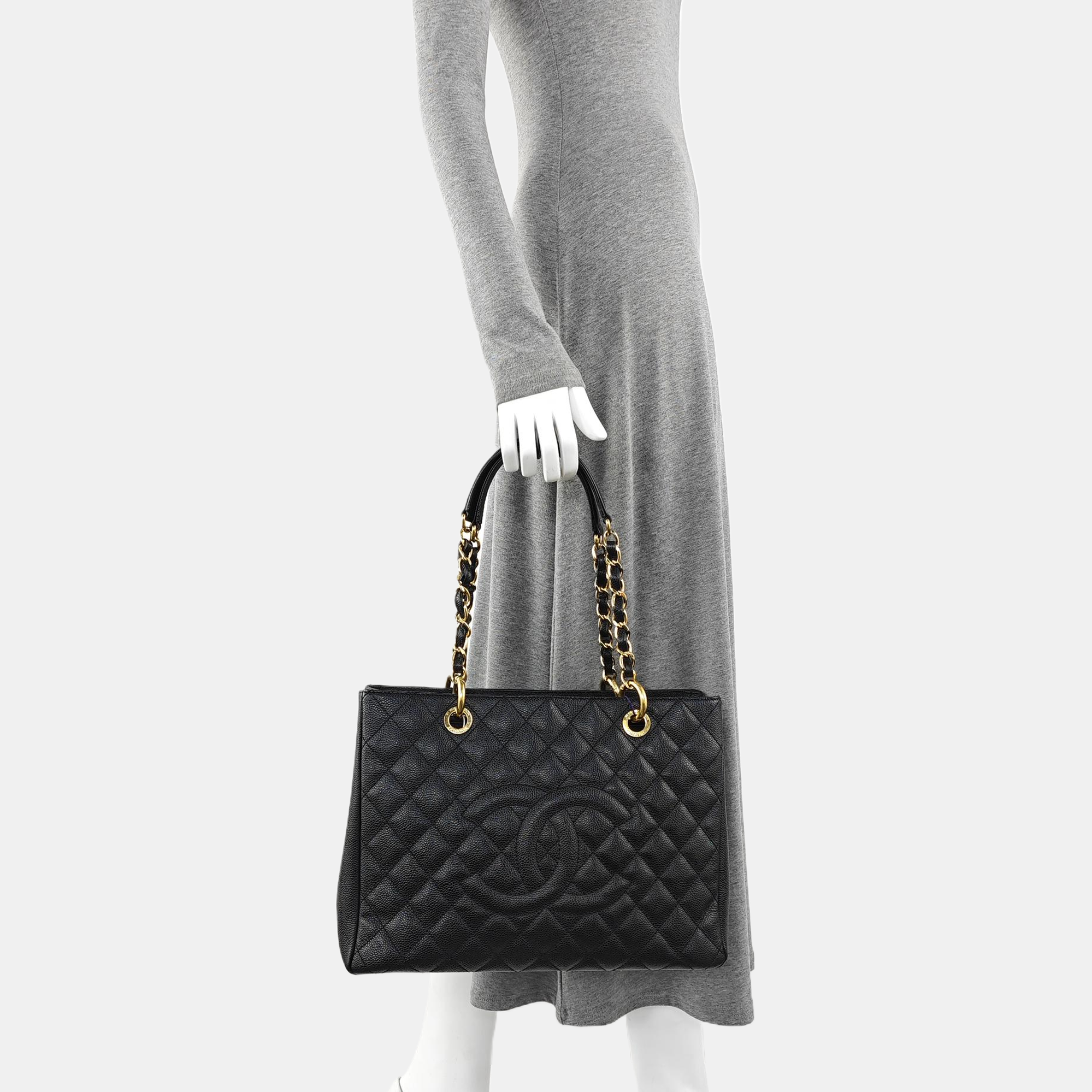 CHANEL PETITE Quilted Grained Calfskin Black